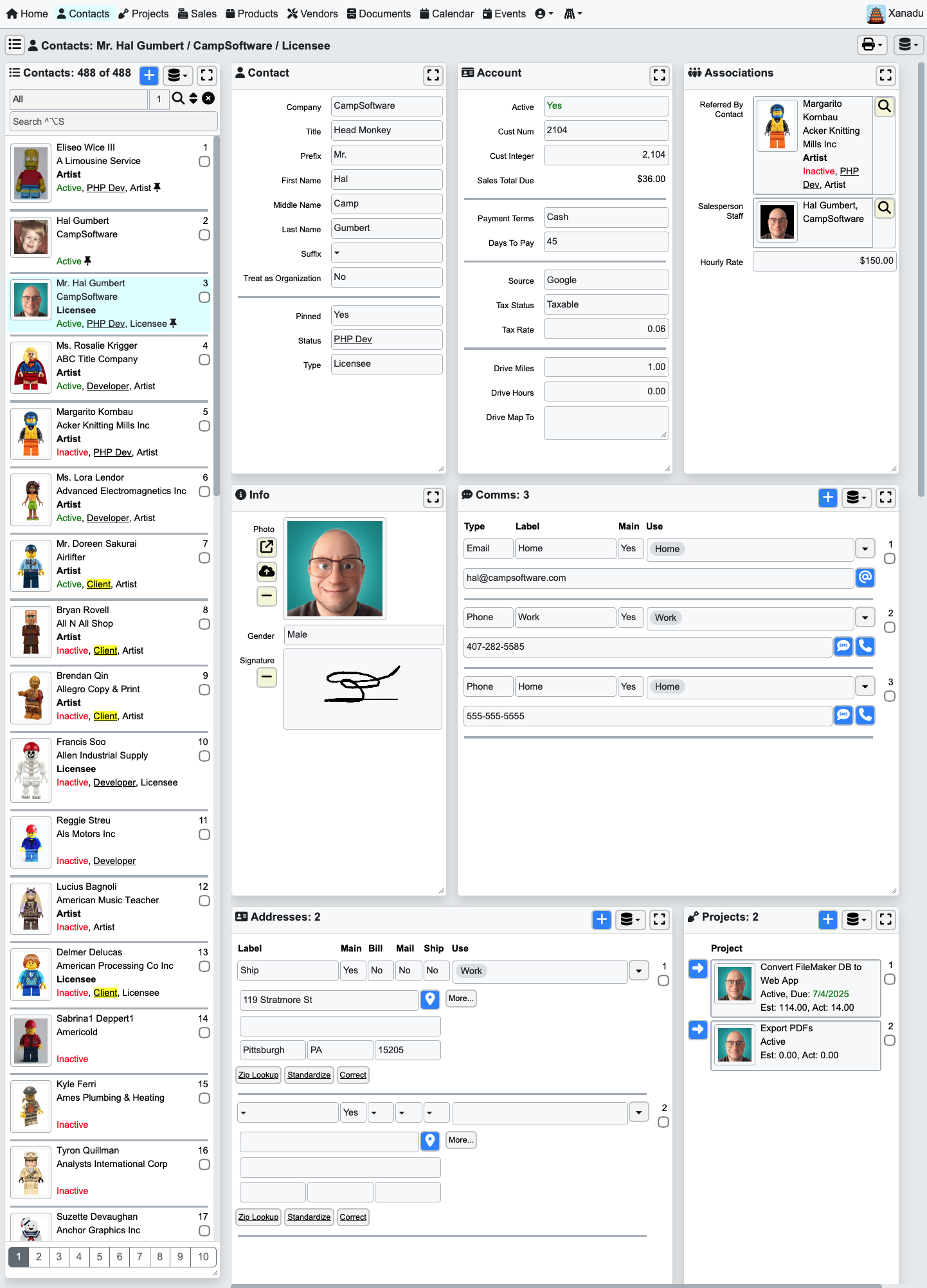 Contacts module preview